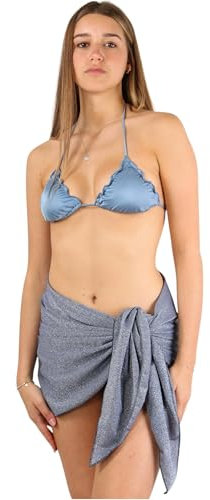 Mc2 Saint Barth Donna Pareo Viscosa Blu Taglia Unica