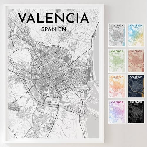 Mapdify Valencia personalisiertes Stadtposter, dein Lieblingsort als Wandposter, Karte deiner Stadt, personalisiertes Andenken an Valencia – Stil: Headline