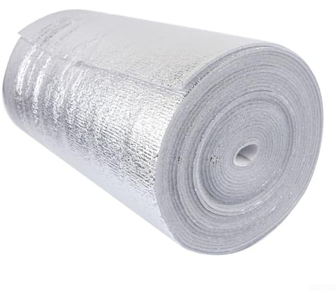 Bebykilemi Film d'isolation réfléchissant en feuille d'aluminium pour radiateur - Rouleau de barrière thermique en coton perlé de 3 mm d'épaisseur pour l'efficacité du chauffage de la maison - Facile