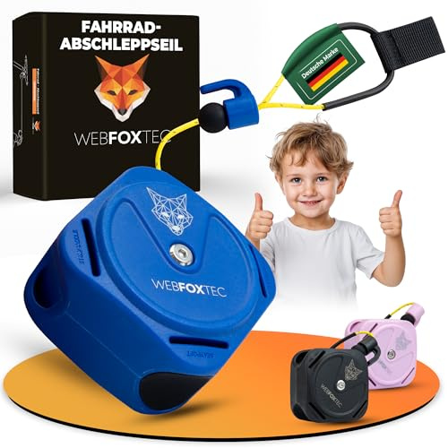 WebfoxTec Corde de remorquage de vélo pour enfants (bleu)
