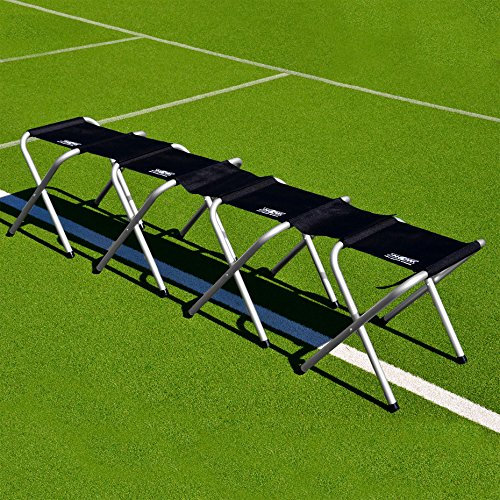 FORZA Fußball Sitzbank (Professionell Modell) – tragbare Aluminium Sitzbank – 3 Größe erhältlich (4-Sitze Teambank)