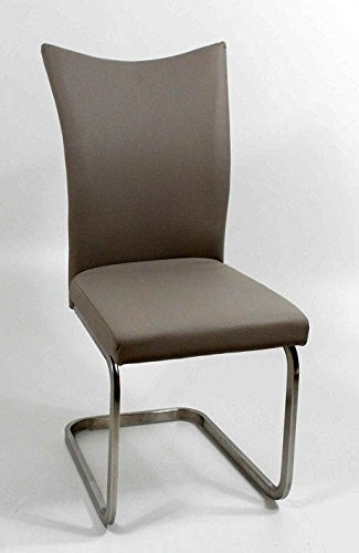 wendland-moebel.de Hausmarke Schwingstuhl/Freischwinger SOLEA Cappuccino weiß Lederoptik