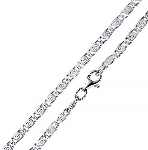 Materia S-Panzerkette Silber 925 diamantiert - 3mm Halskette 70cm Damen Herren K45-70