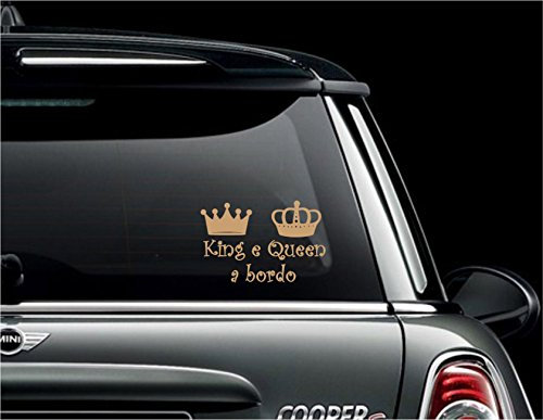 AWS Aufkleber King und Queen an Bordüre aus Vinyl in 7 Farben (Gold)