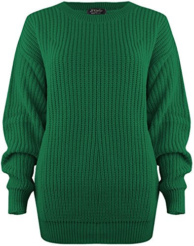 SA Fashions® Oversized New Ladies Womens Chunky Baggy Jumper Knitted Sweater Thick Top S-XL 8-18 (LXL (16-18), Teal)