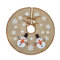 Awtlife - Tappetino in iuta per albero di Natale, diametro 76,2 cm, decorato con Babbo Natale e le renne sulla slitta che portano i doni