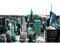 Runa Art Fototapeten 396 x 280 cm New York - Vlies Wanddekoration Wohnzimmer Schlafzimmer - Deutsche Manufaktur - Türkis Schwarz 9202012b