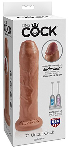King Cock 7 Uncut, Tan, 7 Zoll