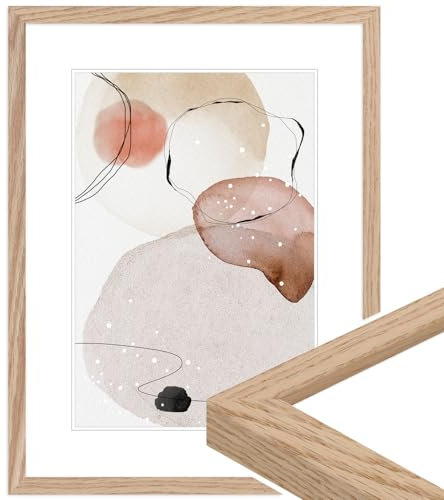 WANDStyle Cadre photo bois moderne, cadre chêne, cadres photo 20x28 cm mural, encadrement tableau 28x20 cm, cadres pour photos et posters, encadrement à suspendre, H950 – Made in Germany