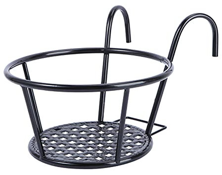 Yardwe Metall Blumentopfhalter Balkon blumentopf Halterung für Garten topfhalter Balkon 22 x 18 x 16.5 cm (Schwarz)