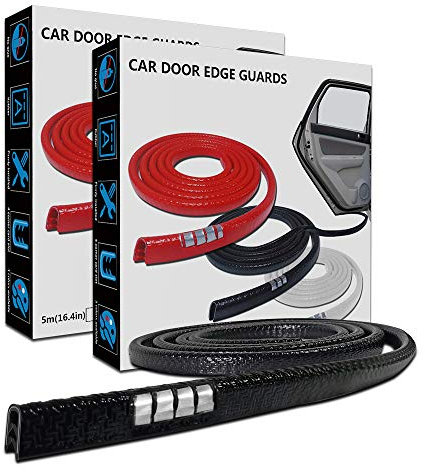 LEADTOPS Car Door Edge Guards, 32.8FT 10M U Shape Moulding Rubber Edge Trim Car Door Protector Guard,Black Color 2-Pack