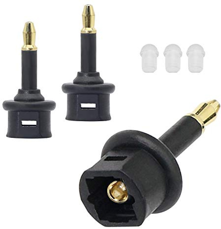 GELRHONR Digital Fiber Optic Toslink to 3.5mm Jack (Mini Toslink),Female to 3.5 mm Mini Male Optical Audio Connector Adapter(3pack)
