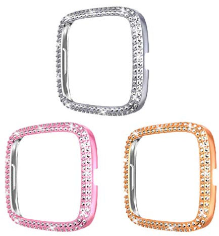 3 Stück Hülle Kompatibel mit 2 Uhrenschutzhülle Strass Uhrenschutzhülle (Zufällige Farbe)