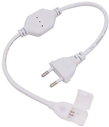 XUNATA Tiras LED 220 V, SMD 2835 120 LEDs/m, IP67 impermeables, tiras LED luz blanca para escalera de techo, cable de cocina retroiluminado (cable de alimentación, blanco)