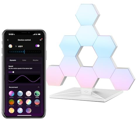 Cololight RGB Lamp, LED Light for Bedroom, 2.4GHz WiFi only, App Control & Voice Control, Compatible with Alexa, Google Assistant & Homekit, Gaming Lamp, Plus, 9 Hexagon, Table & Wall