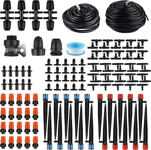 Bewässerungssystem, 60+8m Bewässerung Kit, Garten Micro Drip Bewässerung Automatik Bewässerung Kit Gewächshaus, Tröpfchenbewässerung Bewässerungssystem Garten Gewächshaus Pflanzen