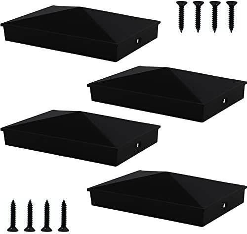 Azdele Robuste Aluminium-Pfostenkappen für 4 x 6 nominale Holzpfosten (tatsächliche 8,9 x 14 cm Pfostengröße), mit matter pulverbeschichteter Oberfläche, Zäune, Holzpfosten von Decks oder Korridoren