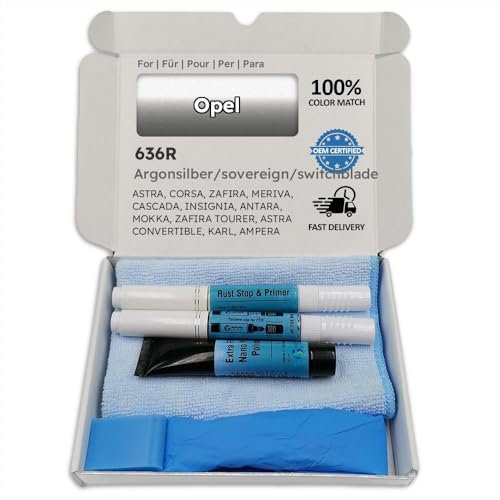 Genuine Colors Lackstift ARGONSILBER Sovereign Switchblade Silver 636R für Opel Silber Astra Corsa Zafira MERIVA Cascada Insignia Antara Mokka Tourer Convertible Karl AMPERA