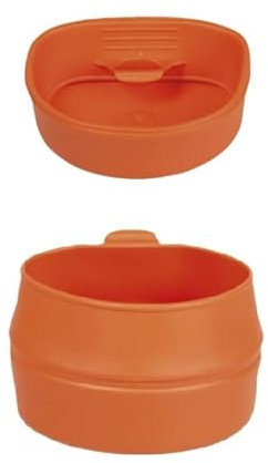 Set di 2 tazze pieghevoli in plastica – 200 ml tazze da campeggio pieghevoli (arancione)