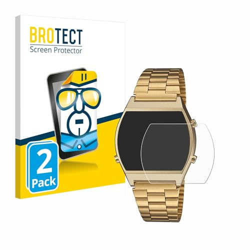 BROTECT Schutzfolie für Casio Retro B640WB | 2 Stück Transparenter Displayschutz Made in Germany Klare Displayschutz-Folie Clear Einfache Montage Case-Friendly