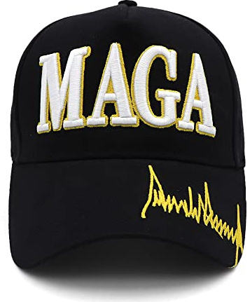 DKXZWL MAGA Hat Trump Hat 2024 Embroidered Make America Great Again Slogan with USA Flag Cap Trump Merchandise for Women Men, Trump-Hut, maga-schwarz, MEDIUM