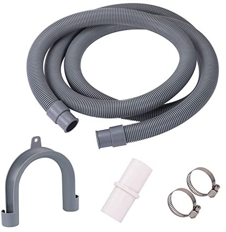 Drain Hose,2m Universal Replacement Drain Hose Extension Kit with Bracket and Hose Clamps
