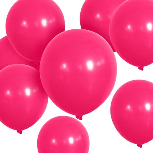 Hot Pink Balloons 50 pcs 12 inch Thicken Latex Rose Red Balloons Pink Round Helium Balloons for Birthday Wedding Valentines Anniversary Baby Shower Kids Party Decoration Supplies
