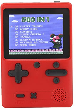 Handheld Game Console, 3-Zoll-Retro-Spiel-Konsole mit 400 klassischen Handheld-Spiele, 1020mAh wiederaufladbare Batterie tragbare Spielkonsole Unterstützung TV-Anschluss 2 Spieler (Rot)
