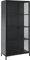 Home4You Vitrinenschrank Wohnzimmerschrank | Metall | Glas | Schwarz matt | 2 Türen