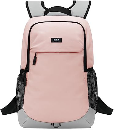 BUBM Rucksack Damen Elegant Daypack Tagesrucksack mit Laptopfach 14 Zoll & Anti Diebstahl Tasche für Ausflüge, Uni, Schule u. Büro Rosa