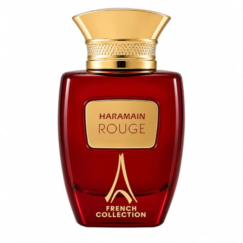 Al Haramain Rouge French Collection 100 ml, EDP-Spray für Damen und Herren, luxuriöser arabischer Unisex-Duft, alkoholfrei, orientalischer Duft mit exotischem Safran, Jasmin, Bernstein, Ölspray