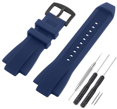 SANDEIN Uhrenarmband Silikon-Gummi-Ersatzarmband für Michael Kors MK8152 MK8356 Uhrenarmbänder, 13 mm, Blau, Wasserabweisend, Flexibel Stabil, Unisex, Sport, Modeschmuck