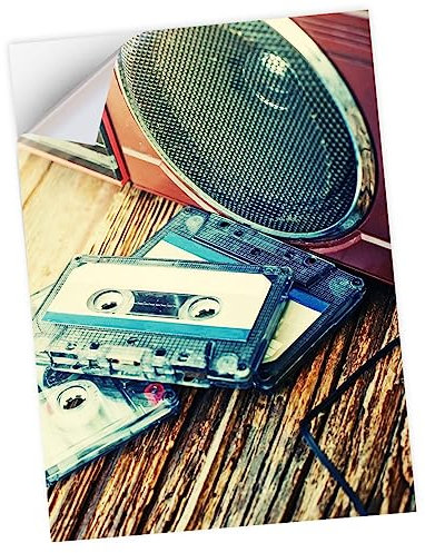 1 x Vinyl Sticker A1 - Rectangle Shape 59,4x84cm Old Cassette Player Music Retro Speaker Vertical (Portrait) Art Print Decal Laptop Tablet Luggage Car Wall Fridge Door Sticker #51594