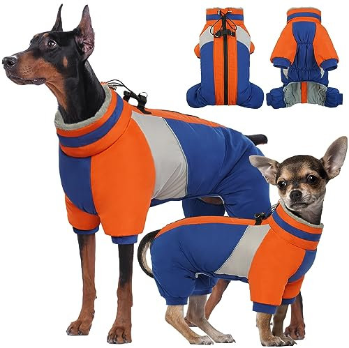 Kuoser Wasserdichter Hundemantel, Wärmer Hundemantel Für Kleine Hunde, Wasserdicht Hundemantel Winter, Hundemantel Mit Geschirr, Moden Hundejacke, Reflektierend Hundejacke Kleine Hunde, Blau S