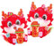 BESPORTBLE 2 Pièces Décoration Du Nouvel An Chinois Autocollants De Dragon Chinois Du Nouvel An Lunaire 2024 Ornements De Porte Fenêtre Autocollants De L'année Du Dragon Chinois Pour La Fête