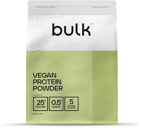 Bulk Vegan Protein Powder, Plant Based Protein Shake, Strawberry, 500 g, New & Improved Formula, 14 Servings, Packaging May Vary