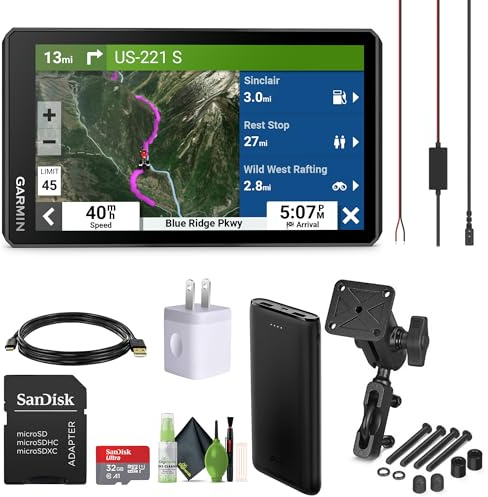 Garmin Zumo XT2 All-Terrain Motorcycle GPS Navigator, 6 Sunlight Readable Display, Motor Bike Garmin GPS Navigation System Bundle with Motorcycle Mount + 32GB SD Memory Card and Accessories