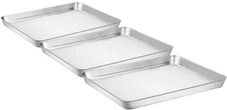 TOPBATHY 3piezas Bandeja De Horno Inoxidable Resistente Para Galletas Barbacoa y Reuniones Familiares