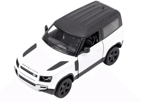 Easy Toys Modellauto Kompatibel mit Land Rover Defender.SUV Leiter Spielzeug mit Öffnen Türen Modellbau Auto (Defender Weiß)