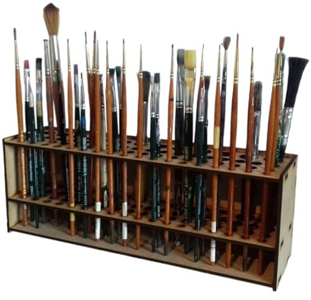 Djowyh Pinselhalter Malen, Pinsel Organizer Mit 67 Löchern Für Künstler, Make Up Pinselhalter Pinsel Halter Ständer, Aufbewahrung Für Pinsel, Stifte, Farbe 1/2 Stk