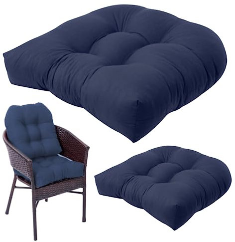 Sitzkissen für den Außenbereich, 2 Stück, 48,3 x 48,3 cm, weiche, atmungsaktive Korbkissen, solide Kissen, Bequeme elastische Polster für Terrassenstühle, Khaki