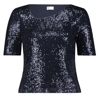 Vera Mont Damen Pailletten-Top mit Glanzeffekt 36, Night Sky