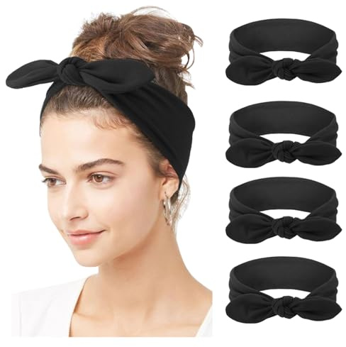 DRESHOW 4 Pack Women Headbands Headwraps Hair Bands Bows Hair Accessories