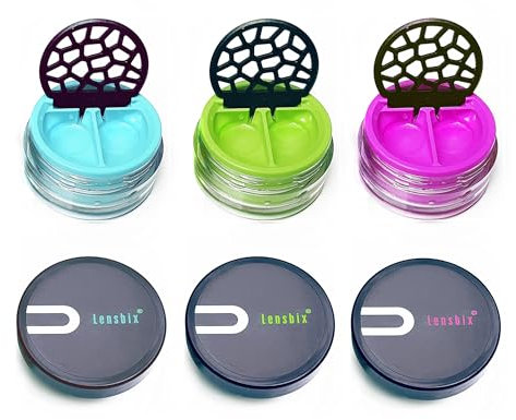 Lensbix 3 Pack pur Kontaktlinsenbehälter. 3 für 2 Die Innovative Aufbewahrung & Pflege. Purist Color