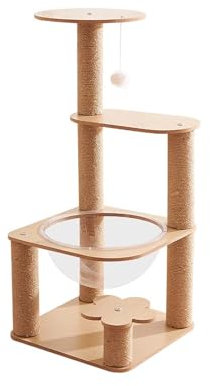 Cat scratching tree, five-storey stable cat climbing tower, indoor cat activity centre, space capsule, sisal columns, observation deck, plush ball, jumping platforms