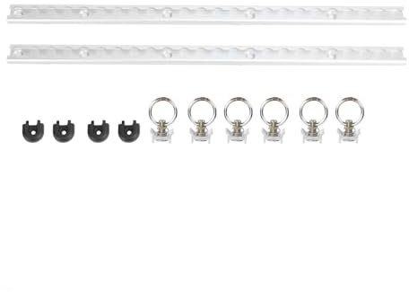 L-Schienen-Zurrsystem, Paar 23,6-Zoll-Aluminium-L-Schienen-Set mit 6 Stück Einzelbolzenbeschlägen, Vielseitiges Anhänger-Zurrsystem für LKW-Anhänger, Pickups, Ladeflächen,