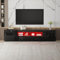 LSLIFE Modern 200cm High Gloss TV Stand Cabinet with RGB LED Lights, TV Cabinet for 65-85 Inch Television Living Room TV Unit with 2 Doors 2 Drawers 16 Colors Lights 200 (W) x 45 (H) x 35 (D) cm