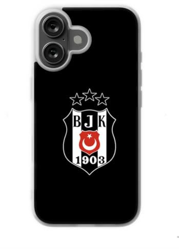 Gök-Türk Weiche Silikonhülle Hülle Besiktas BJK für iPhone 14, 14 Pro Max, 15, 15 Pro, 15 Pro Max,16, 16 Pro, 16 Pro Max - schwarz (16)