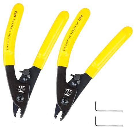 2pcs Pince à dénuder à fibre optique CFS-3, Pince à dénuder à trois trous pour dénuder les revêtements de fibre de 250 μm à 125 μm et la couche externe du Cavalier de 0.9mm ~ 3mm