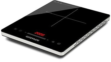 G3 Ferrari G10208 Energiko Placa de Inducción, 2000W, Diseño fino, Temperatura regulable, Temporizador, Función Booster, Pantalla digital, Panel táctil, Bloqueo de seguridad, Negro/Gris Plata